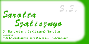 sarolta szalisznyo business card